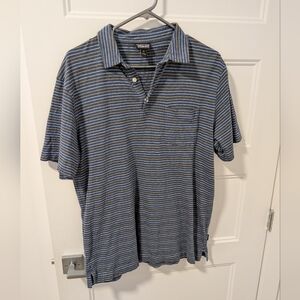 Patagonia/Men's Blue Striped Polo Shirt Sz M